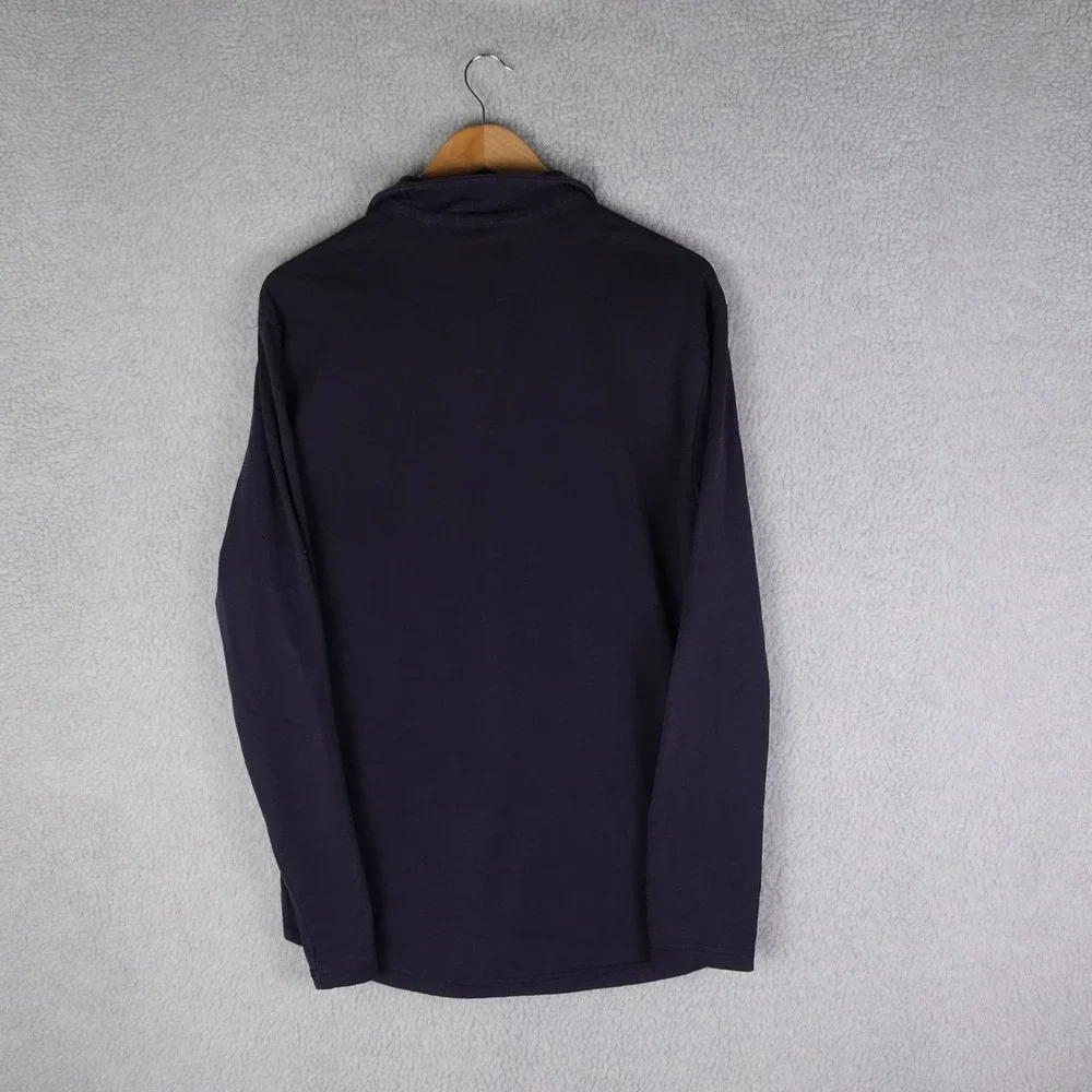 BYLT Premium Basics Mens Quarter Zip Long Sleeve Shirt Navy Blue Size Large